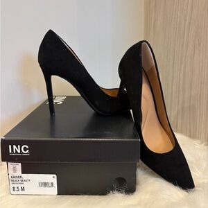 INC International Concepts Black Suede Heels
